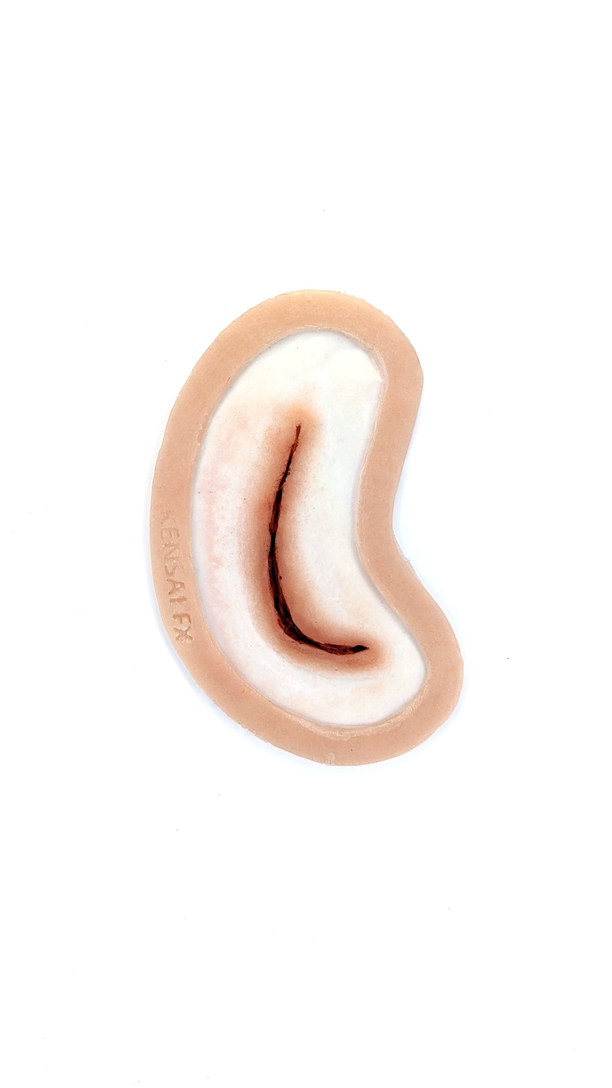 Pre-Painted Curved Laceration Encapsulated Silicone Prosthetic