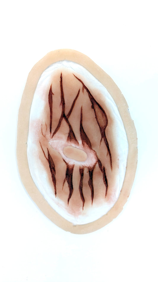 Pre-Painted Animal Attack & Slashed Face Encapsulated Silicone Prosthetic